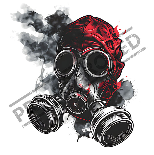 Gas Mask Thriller Tattoo Design [ Digital Download ]