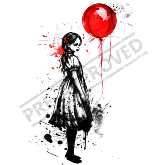 Girl Balloon Thriller Horror Tattoo Design [ Digital Download ] - Bridgetown Artistry