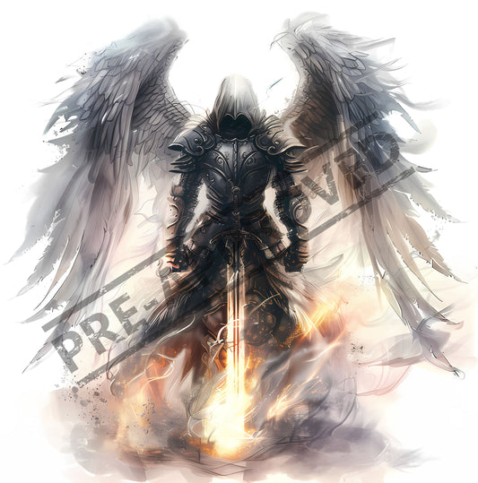 Guardian Angel Sword Tattoo Design [ Digital Download ]