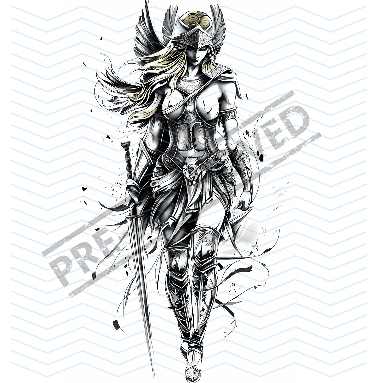 Valkyrie Angel  Tattoo Design [ Digital Download ] - Bridgetown Artistry