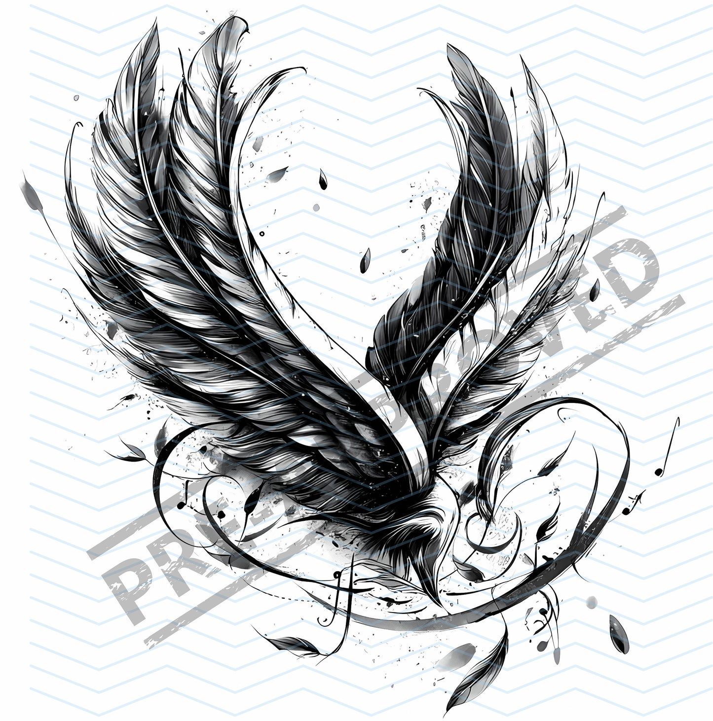 Feathers Tattoo Design [ Digital Download ]