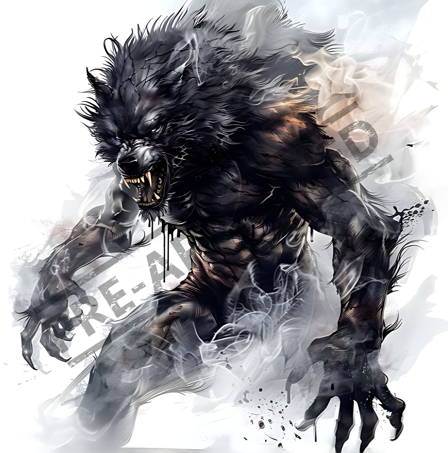 Werewolf Mythical Tattoo Design [ Digital Download ]