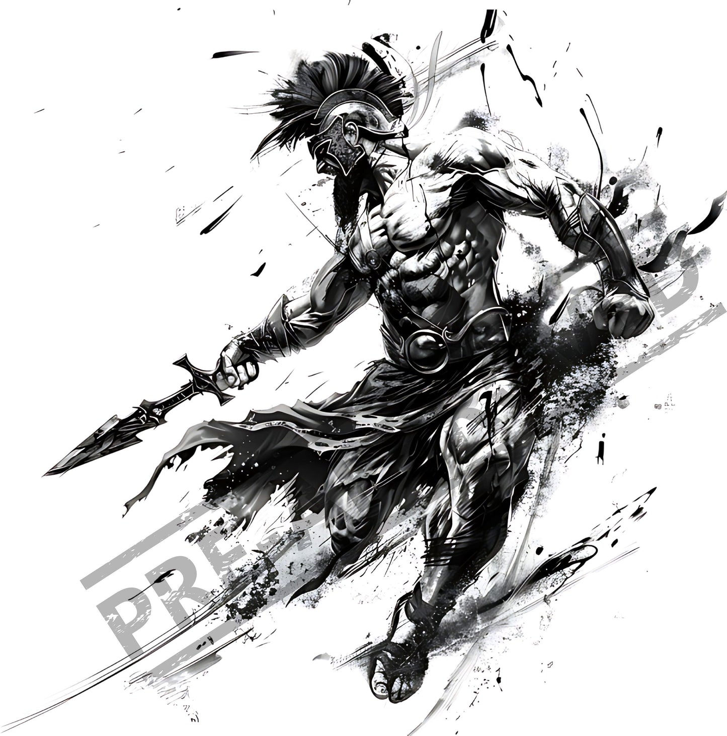 Gladiator Warrior Tattoo Design [ Digital Download ]