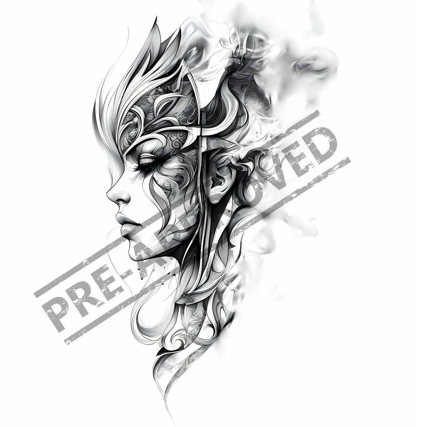 Crossbred Priscilla Dark Souls Tattoo Design  [ Digital Download ] Dark Souls