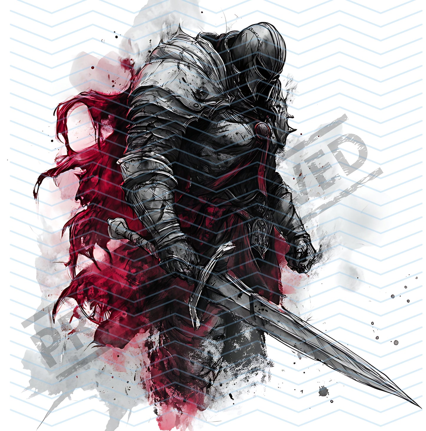 Knight Warrior Tattoo Design[ Digital Download ]