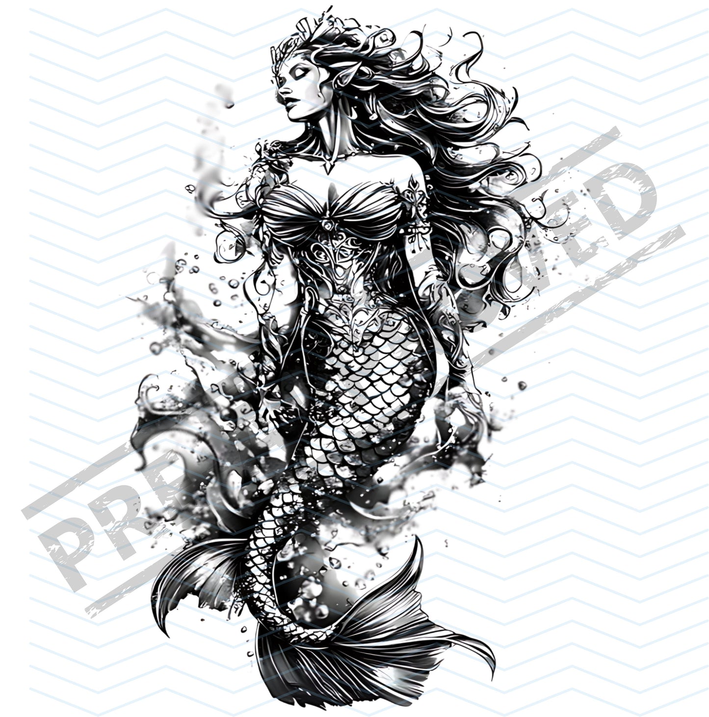 Mermaid Tattoo Design [ Digital Download ] - Bridgetown Artistry