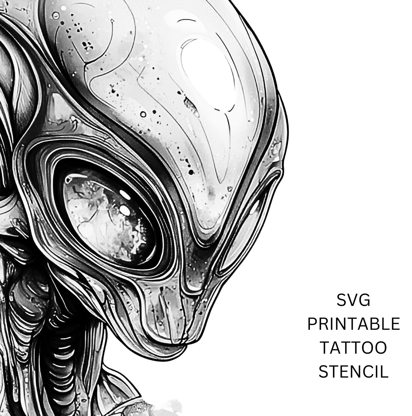 Alien Tattoo Design New School Style [ Digital Download ] - Bridgetown Artistry