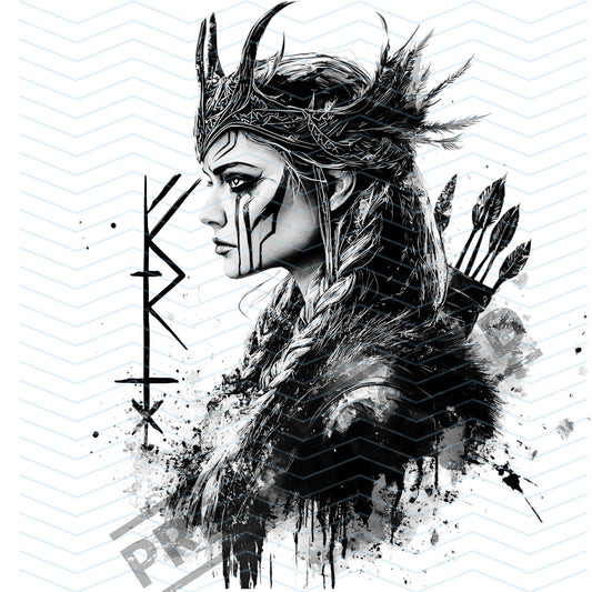 Norse God Frigg Tattoo Design  [ Digital Download ] - Bridgetown Artistry