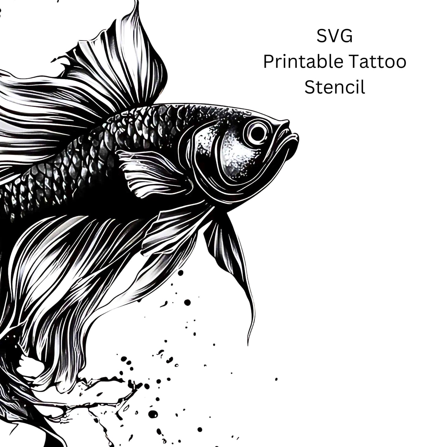 Gold Fish Tattoo Design  [ Digital Download ]