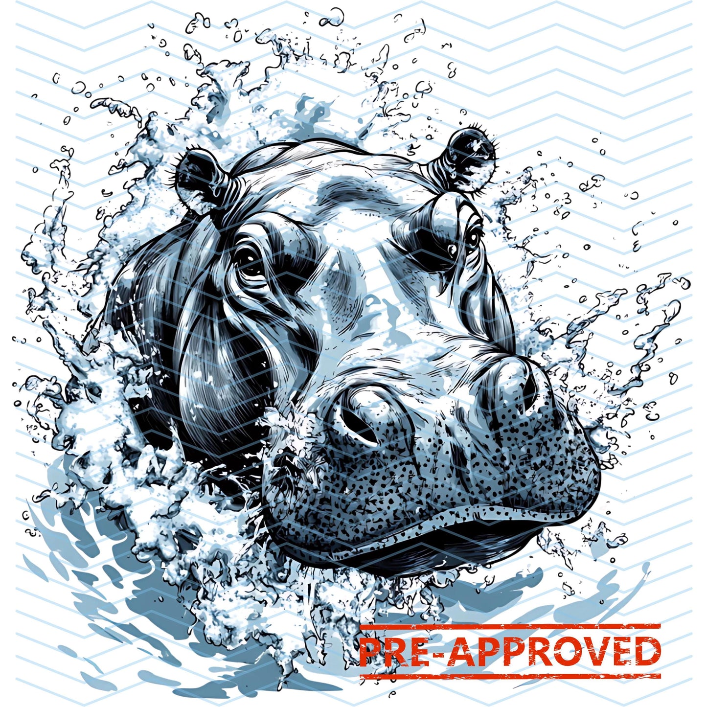 Hippopotamus Tattoo Design  [ Digital Download ]