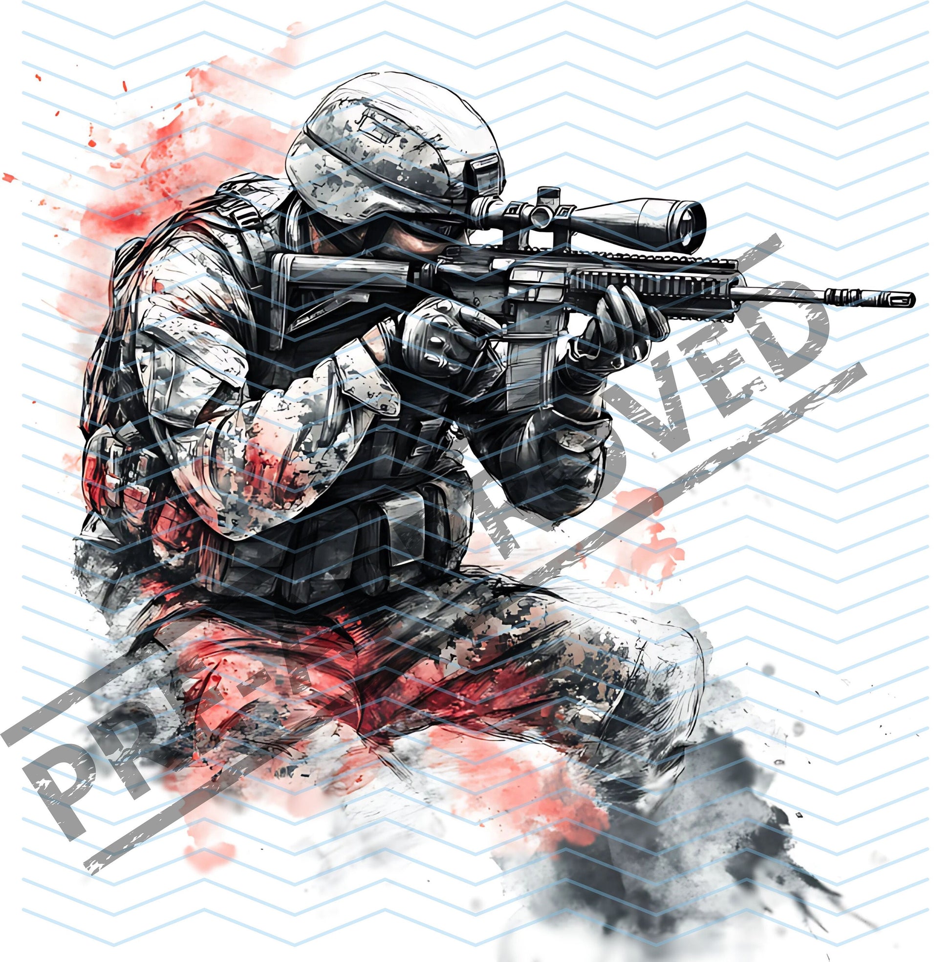 Sniper Soldier Tattoo Design [ Digital Download ] - Bridgetown Artistry