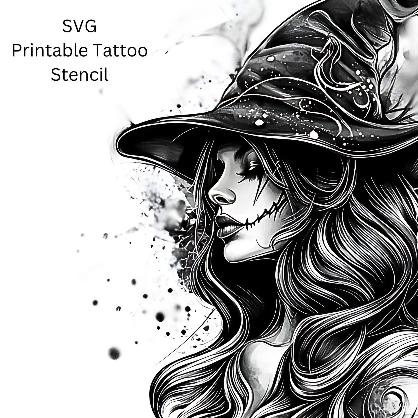 Witch Tattoo Design  [ Digital Download ] - Bridgetown Artistry