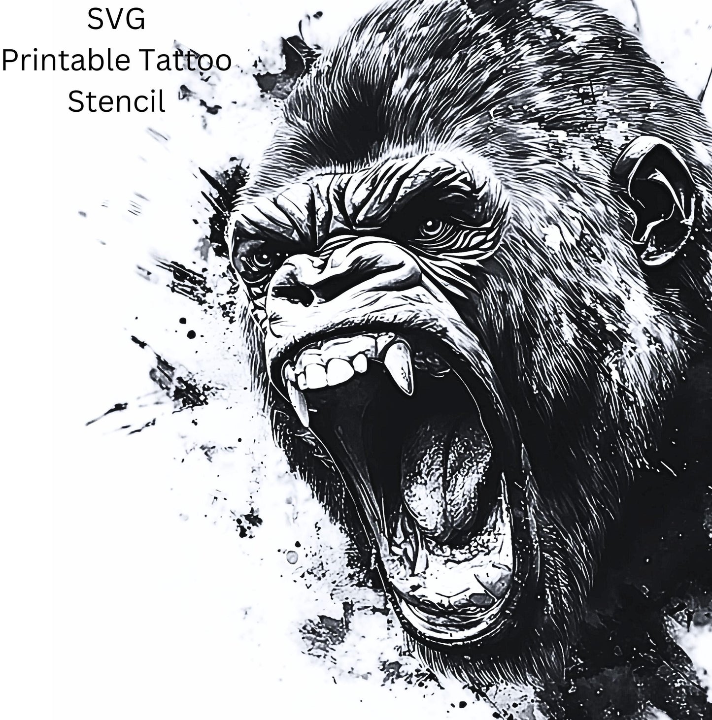 Gorilla  Tattoo Design [ Digital Download ]