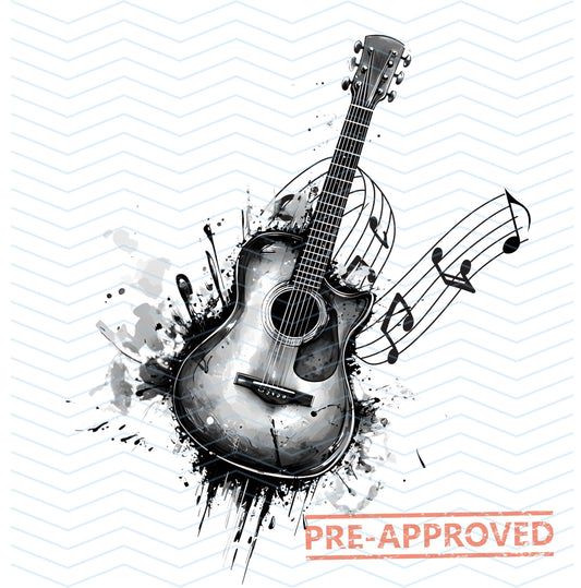 Guitar Notes Tattoo Design  [ Digital Download ]