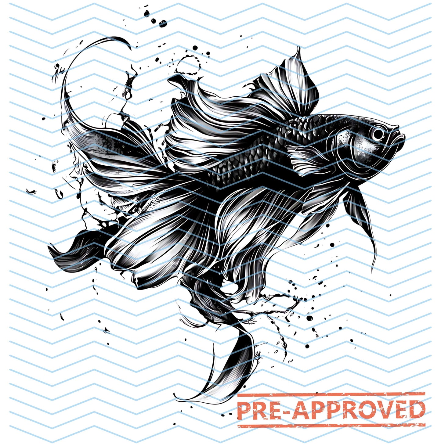 Gold Fish Tattoo Design  [ Digital Download ]