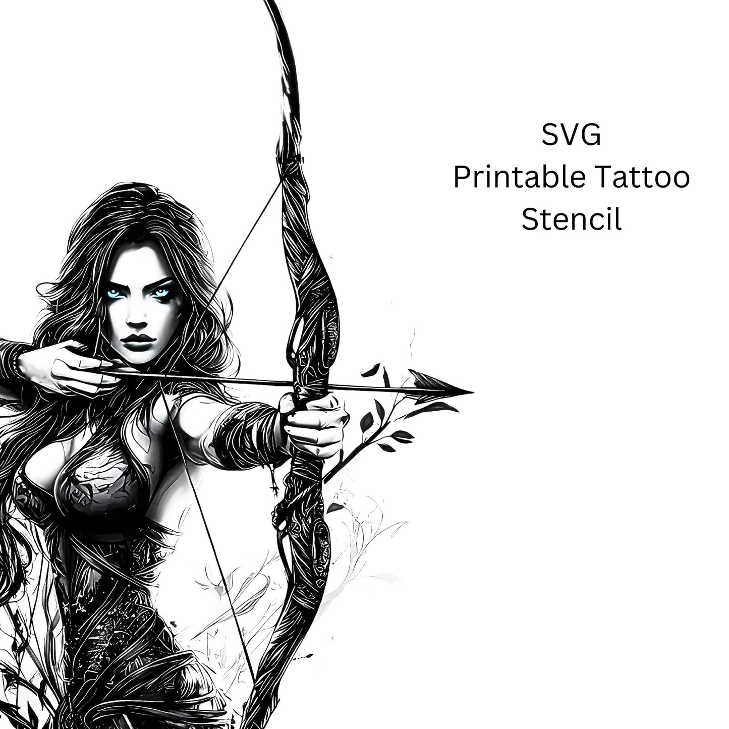 Amazonian Warrior Woman Tattoo Design [ Digital Download ]