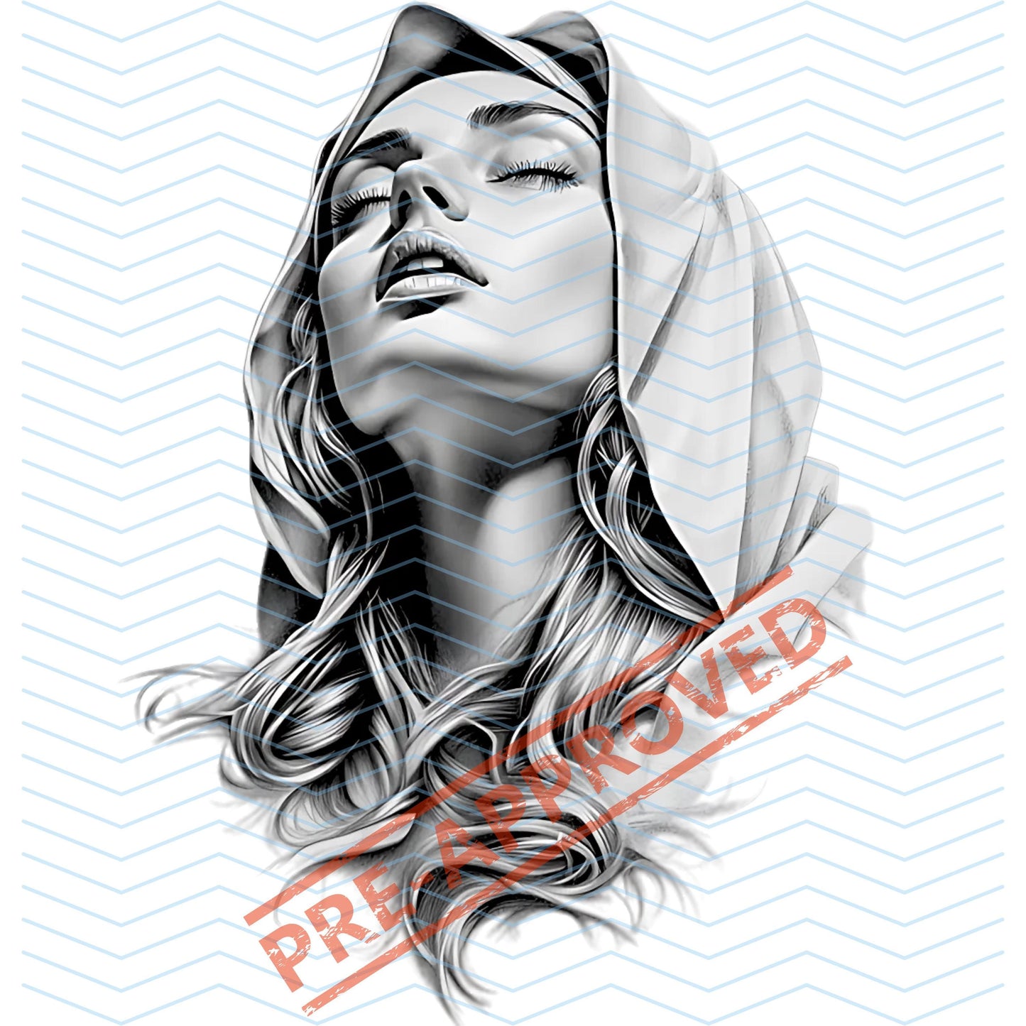 Virgin Mary Tattoo Design  [ Digital Download ] - Bridgetown Artistry