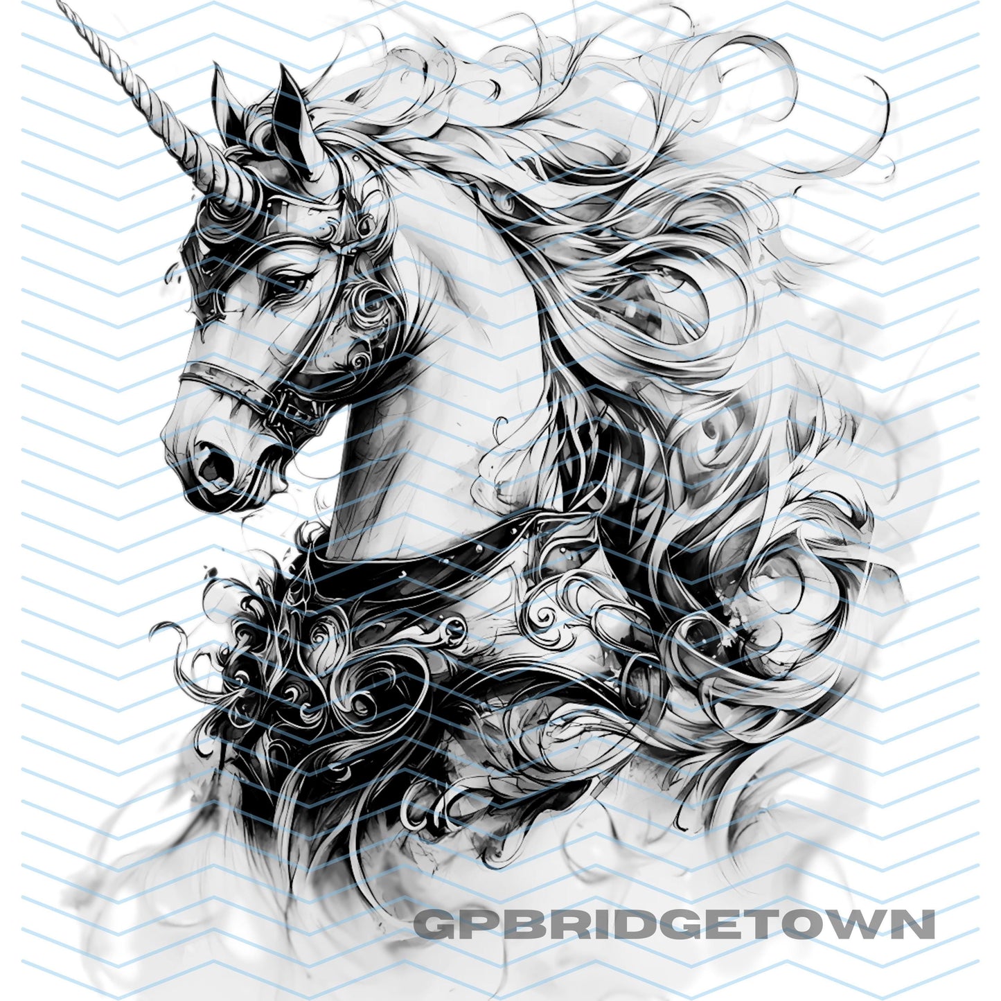 Unicorn Tattoo Design [ Digital Download ] - Bridgetown Artistry