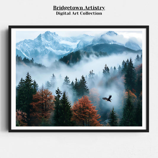 Misty Forest Mountain Landscape  [ Digital Download ] - Bridgetown Artistry