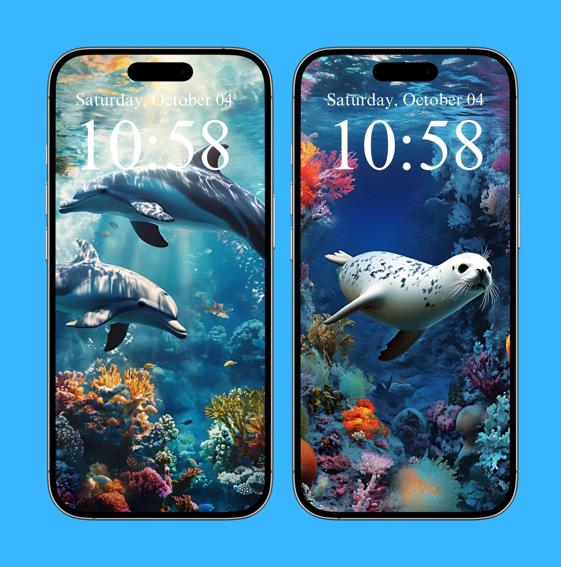 Smartphone Wallpaper Sea Life Set of 10 [ Digital Download ] - Bridgetown Artistry