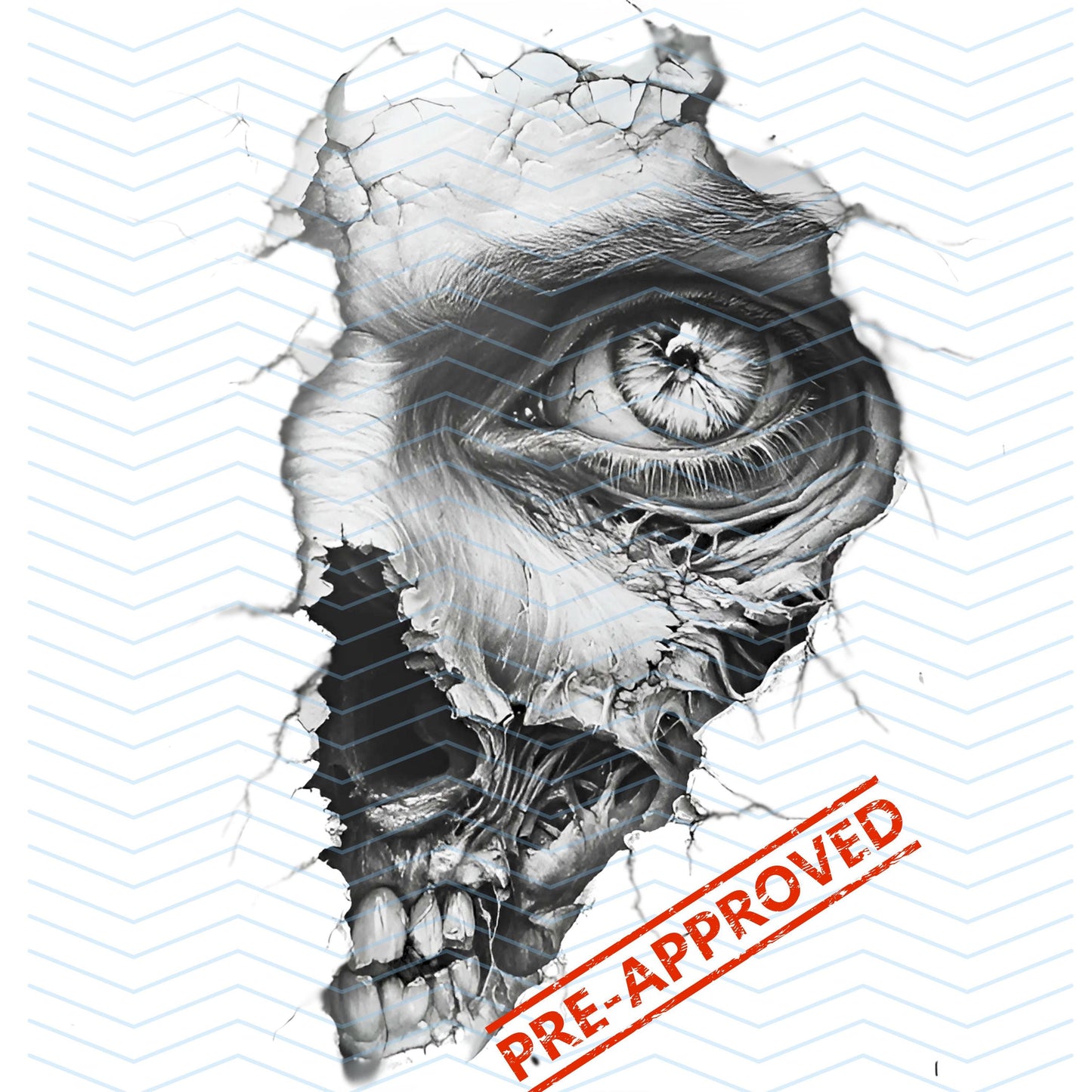 Horror Face Tattoo Design  [ Digital Download ] - Bridgetown Artistry