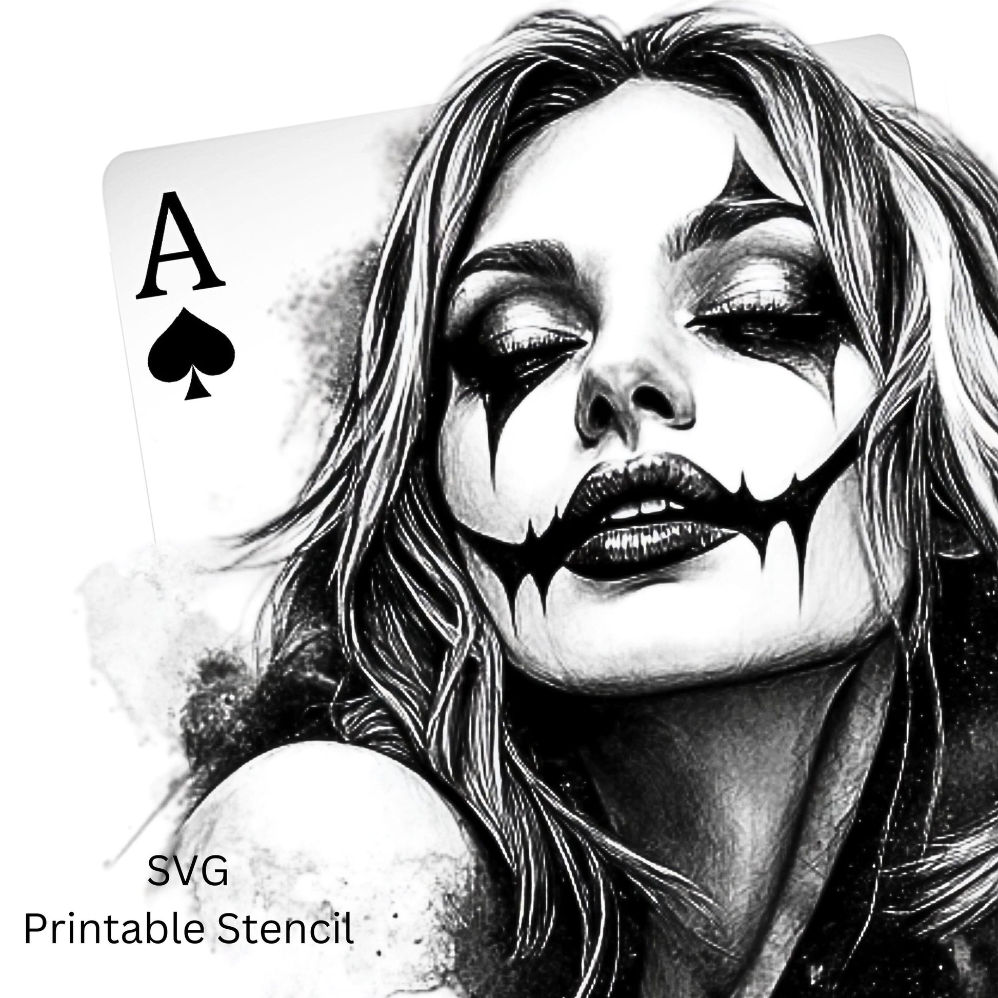 Woman Joker Tattoo Design  [ Digital Download ] - Bridgetown Artistry