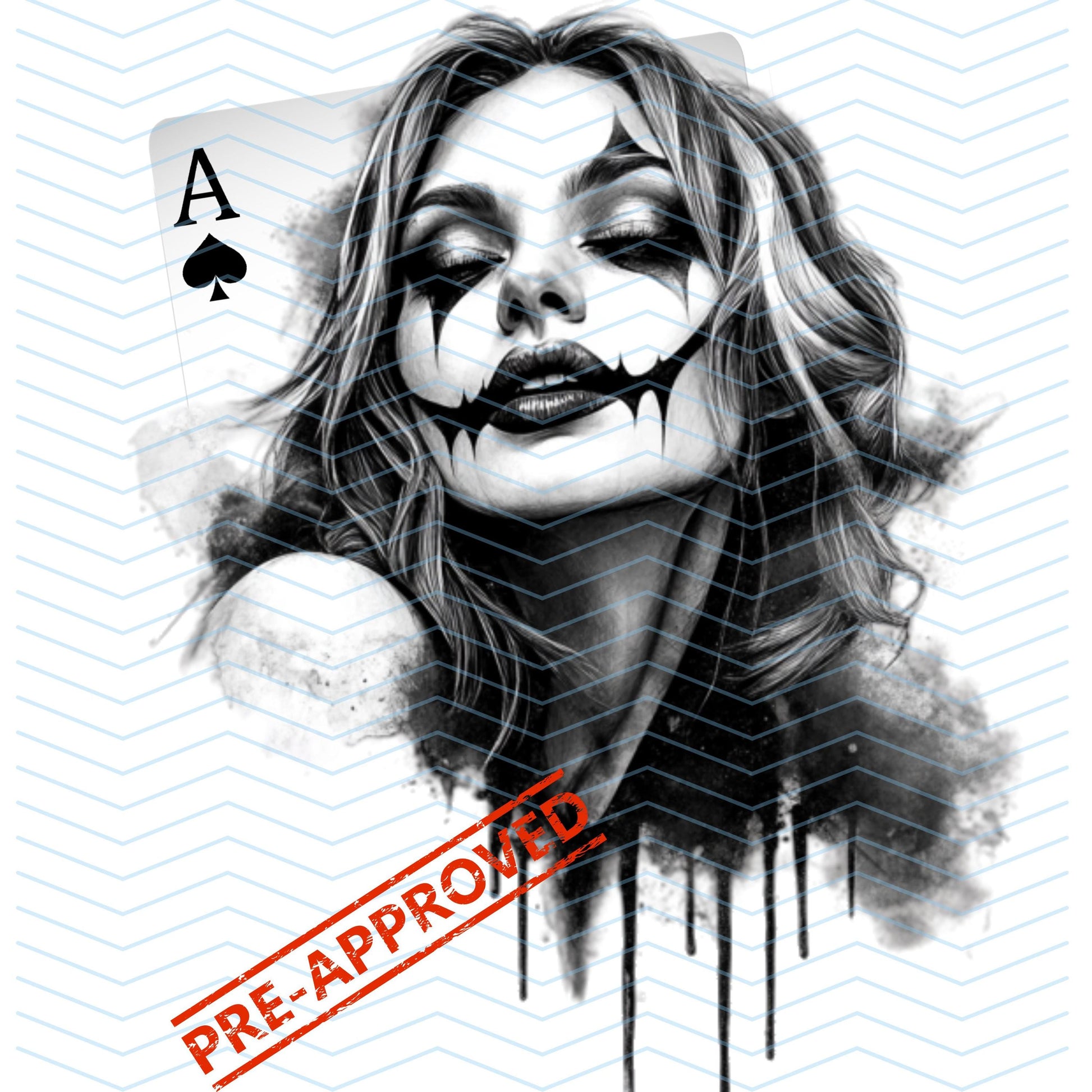 Woman Joker Tattoo Design  [ Digital Download ] - Bridgetown Artistry