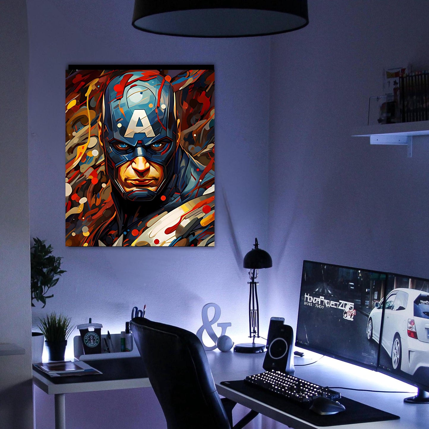 Captain America Wall Art [ Digital Download] Fan Art - Bridgetown Artistry