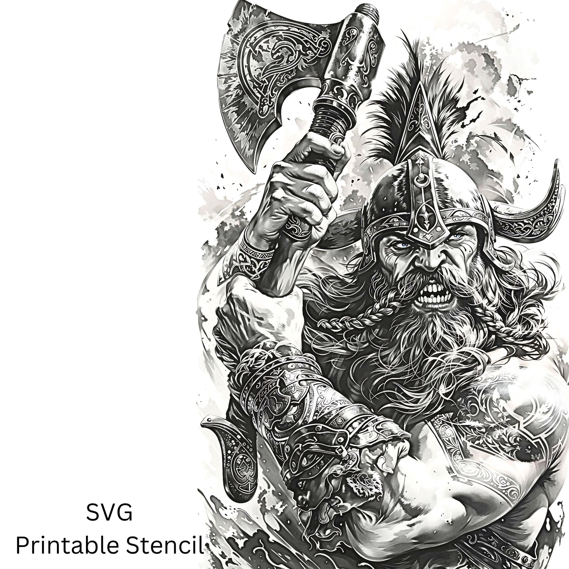 Viking Tattoo Design  [ Digital Download ] - Bridgetown Artistry