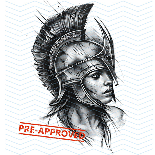 Spartan Woman Tattoo Design  [ Digital Download ] - Bridgetown Artistry