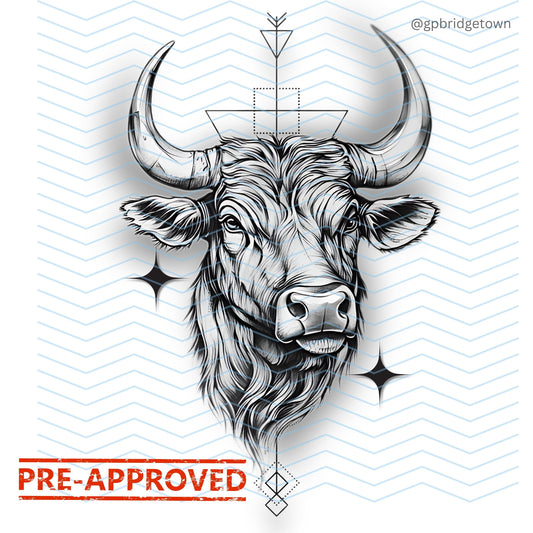 Taurus Zodiac Tattoo Design  [ Digital Download ] - Bridgetown Artistry