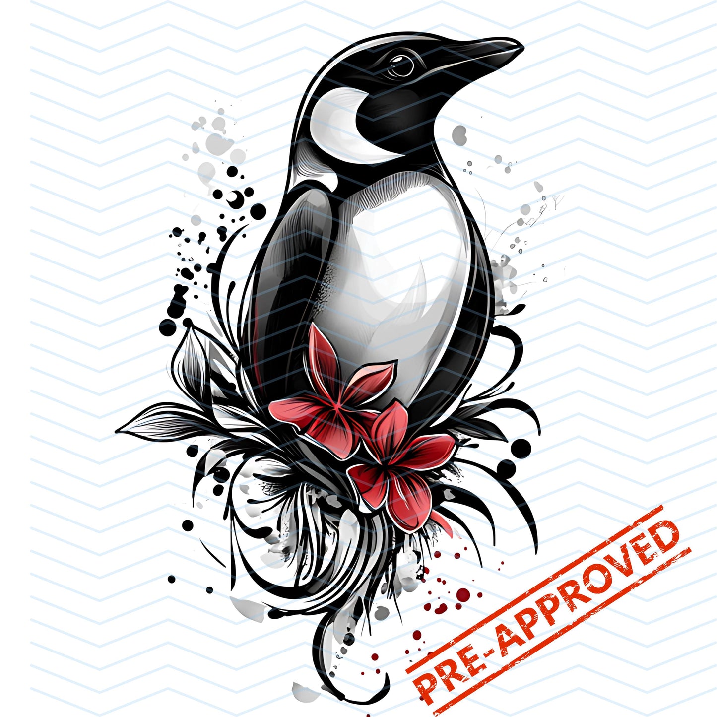 Penquin Tattoo Design  [ Digital Download ] - Bridgetown Artistry