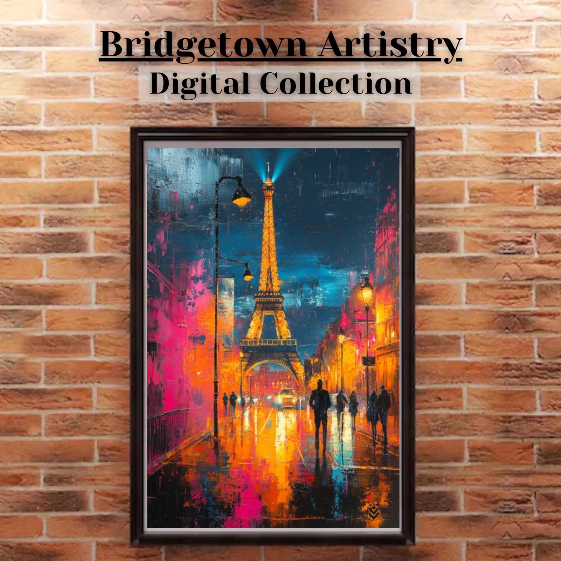 Oil Paris Eiffel Tower Print  [ Digital Download ] - Bridgetown Artistry