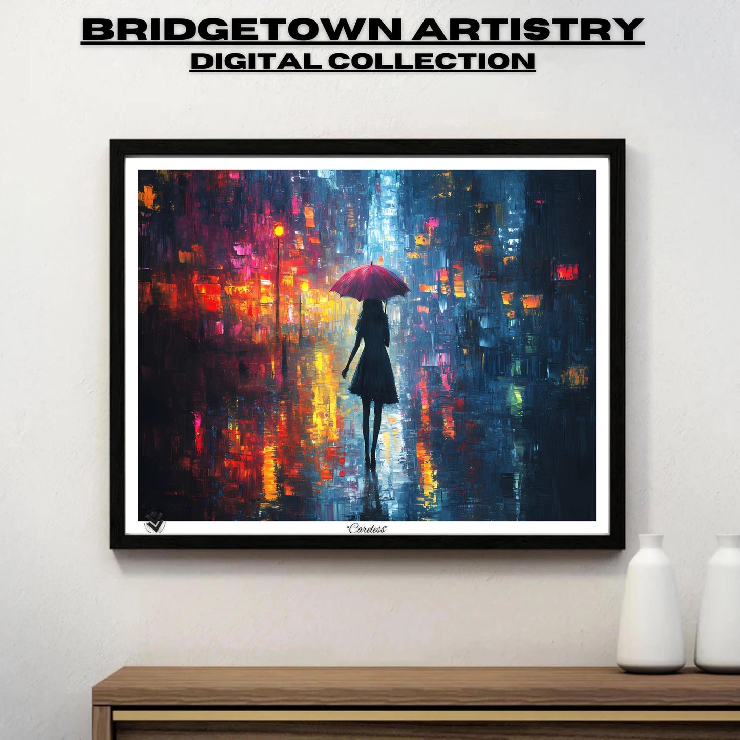 Abstract Oil Print Titled Careless [Digital Download ] - Bridgetown Artistry