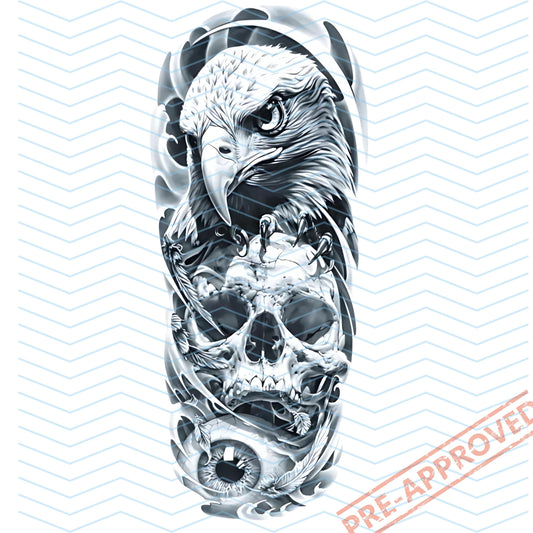 Eagle Skull Eye |Tattoo Design | Canvas Art | Printable SVG Sleeve | Wall Art | Apple Wallpaper | Clip Art  | Digital Download | PNG | - Bridgetown Artistry