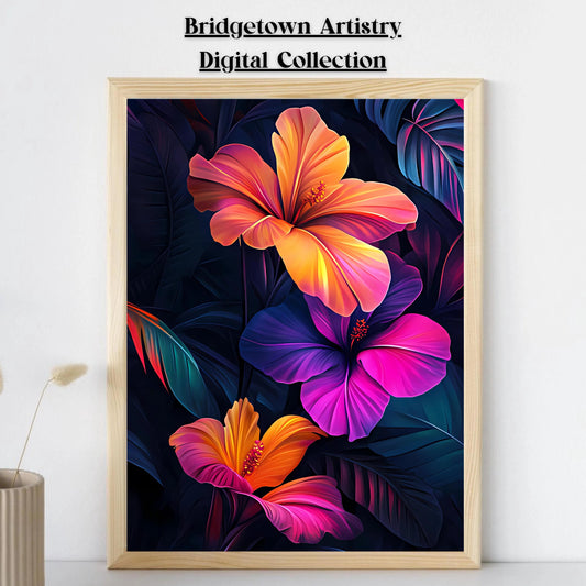 Vivid Flowers Print | Wall Art | Poster Art | Wall Art  | Beautiful Design |DIGITAL DOWNLOAD | 8K Photo | Printable Canvas| Jpeg | PDF - Bridgetown Artistry