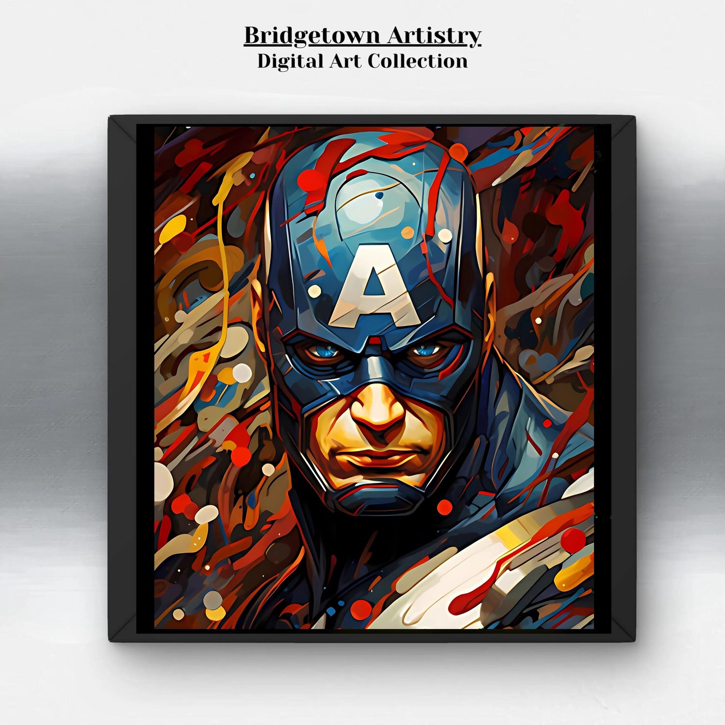 Captain America Wall Art [ Digital Download] Fan Art - Bridgetown Artistry