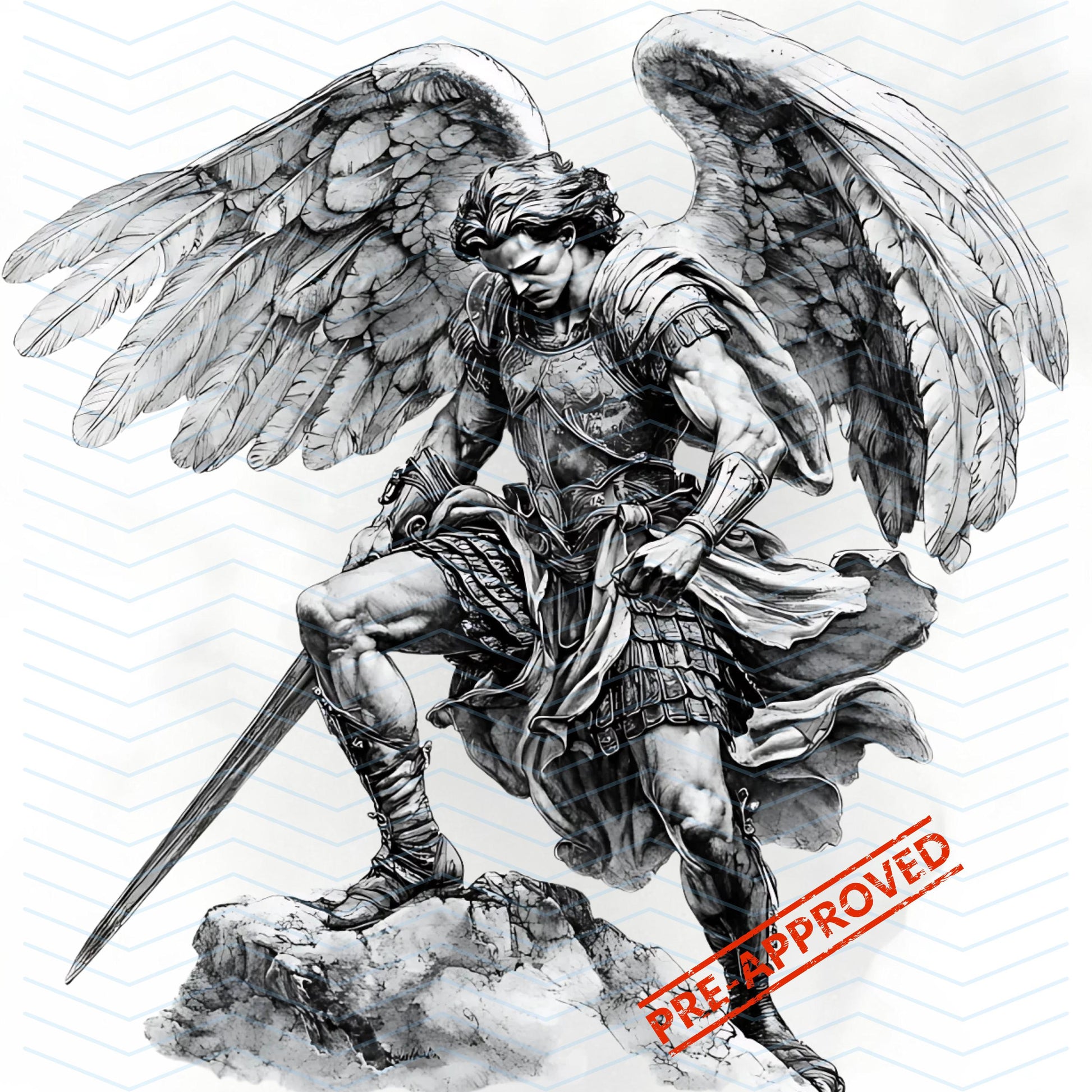 Gabriel Archangel Tattoo Design [ Digital Download ] - Bridgetown Artistry