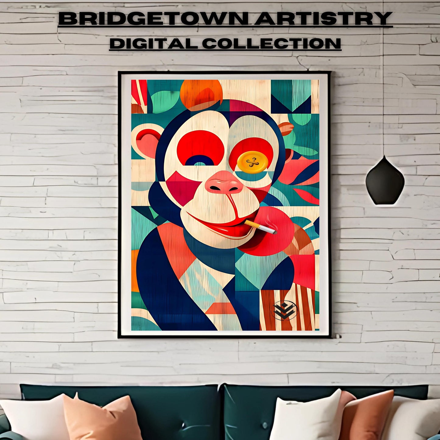 Abstract Monkey Wall Art [Digital Download[ - Bridgetown Artistry