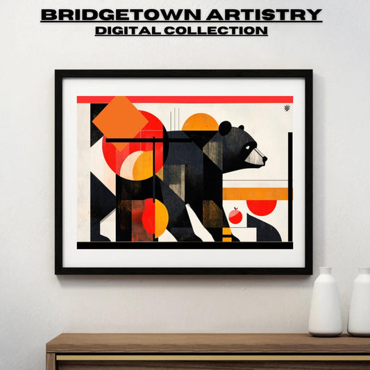 Bear Abstract Print Wall Art [ Digital Download ] - Bridgetown Artistry