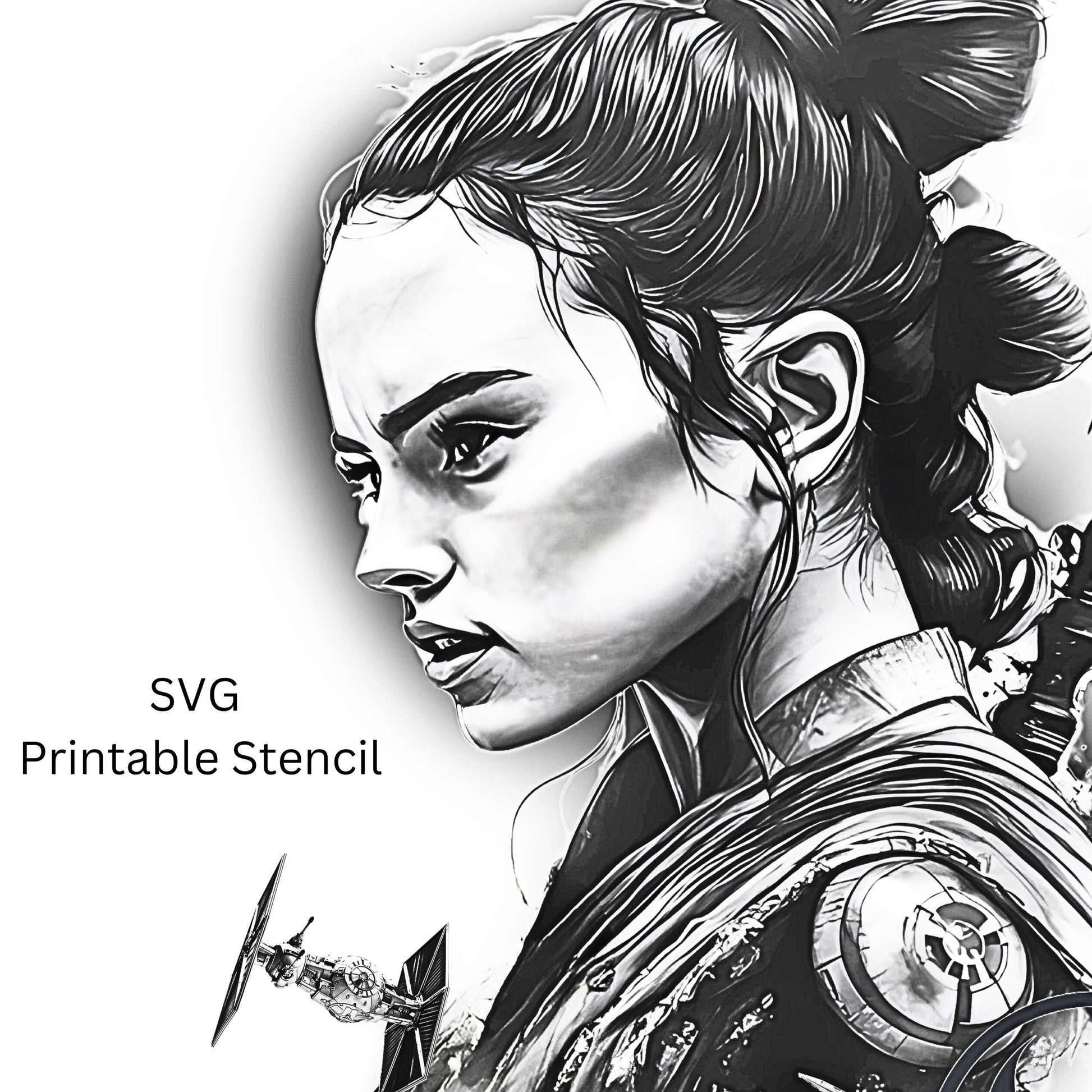 Rey Character Star Wars Tattoo Design [ Digital Download ] - Bridgetown Artistry