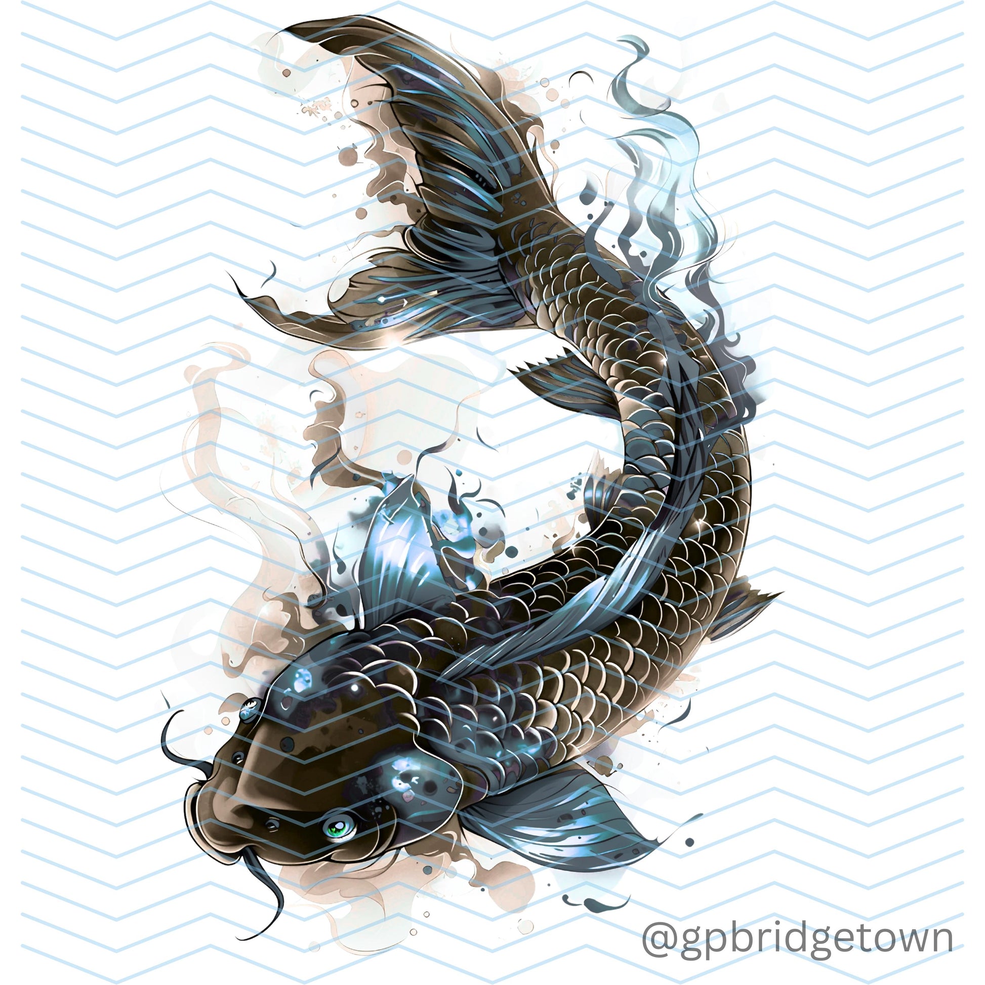 Koi Fish Tattoo Design [ Digital Download ] - Bridgetown Artistry