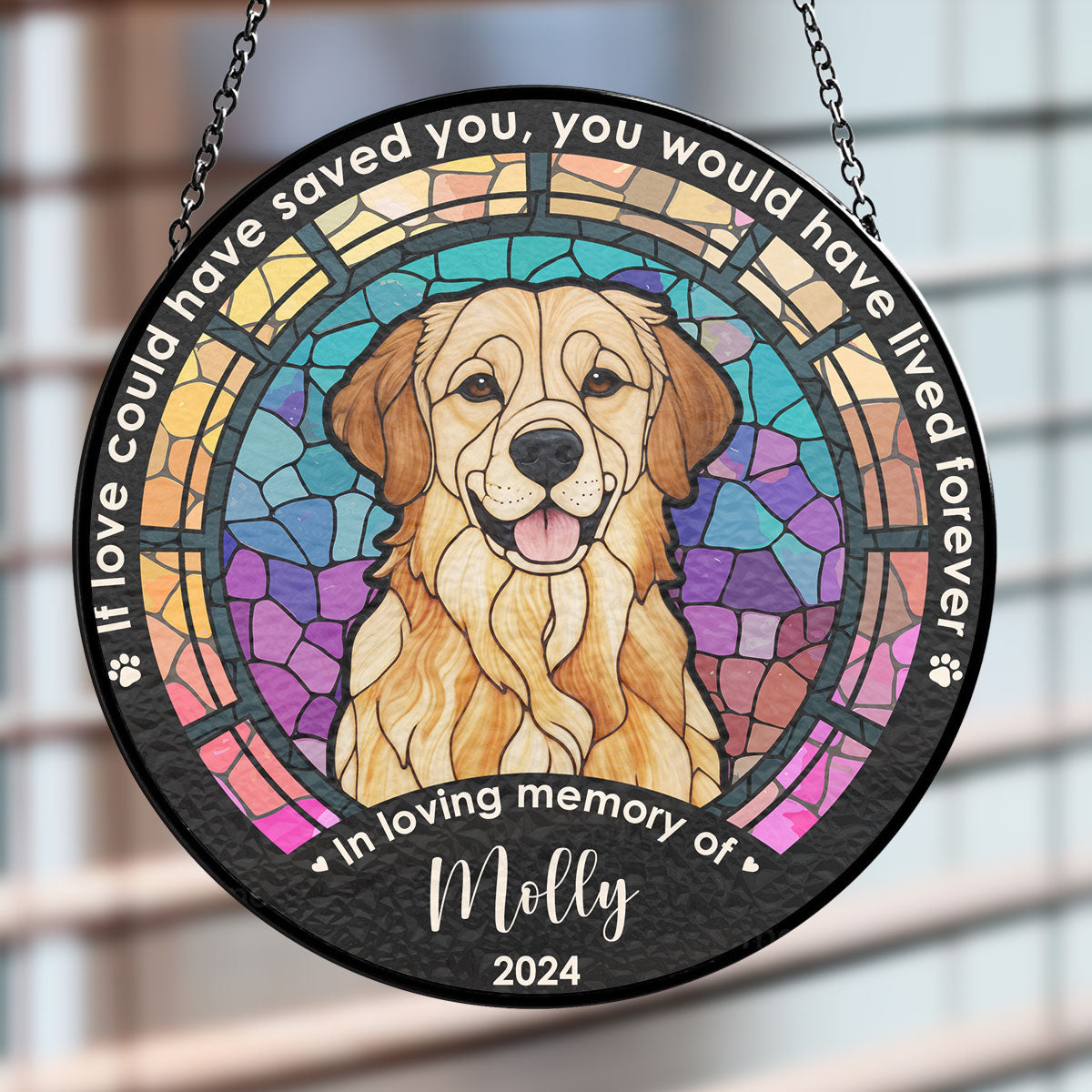 Custom Photo Life Is Better With Dog - Personalized Custom Window Hanging Suncatcher