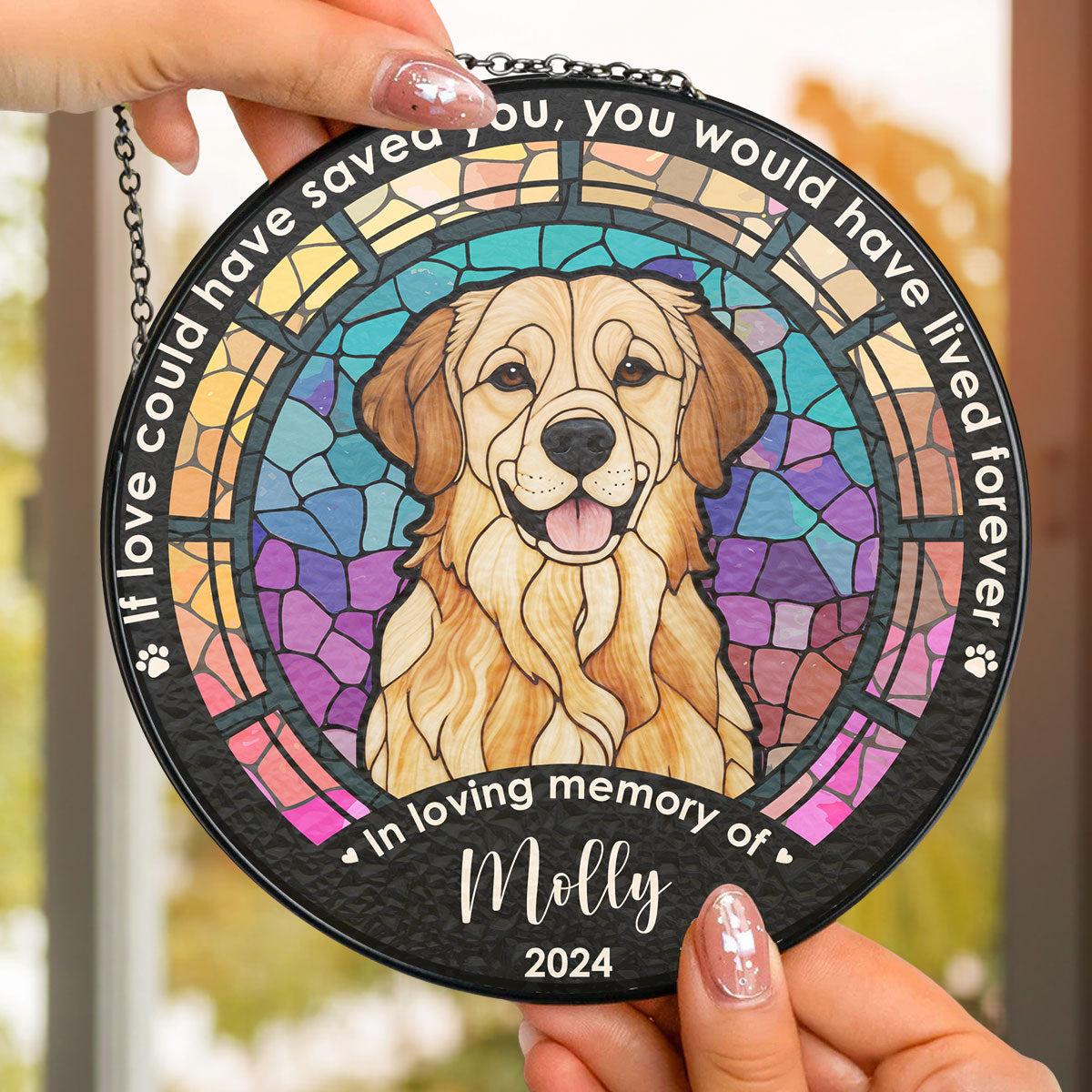 Custom Photo Life Is Better With Dog - Personalized Custom Window Hanging Suncatcher