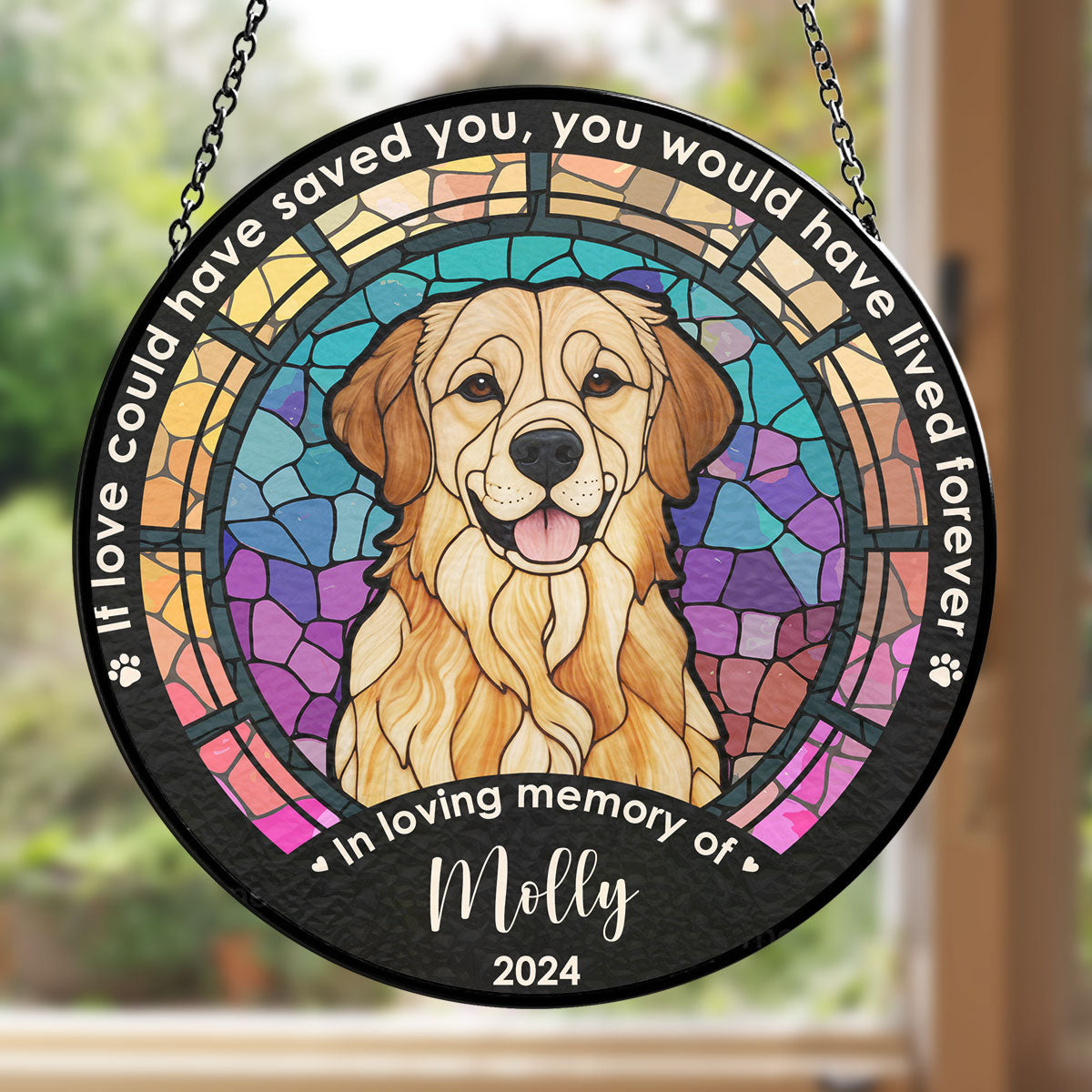 Custom Photo Life Is Better With Dog - Personalized Custom Window Hanging Suncatcher